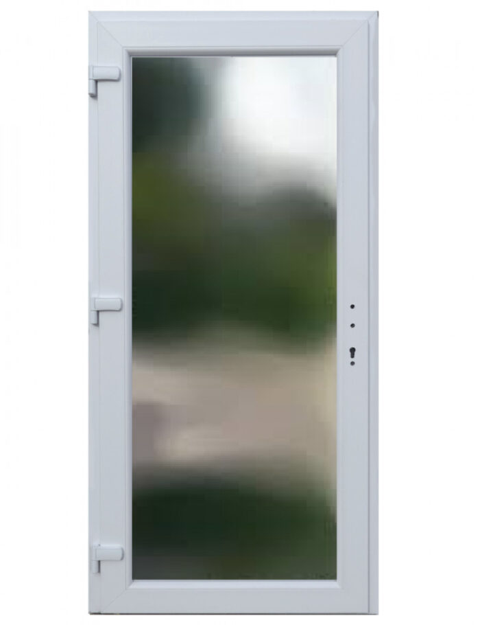 Műanyag bejárati ajtó gríz üveggel - Image 1