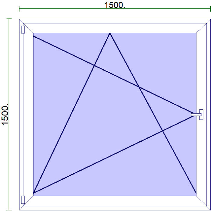 Egyszárnyú műanyag ablak 150*150 - Image 1