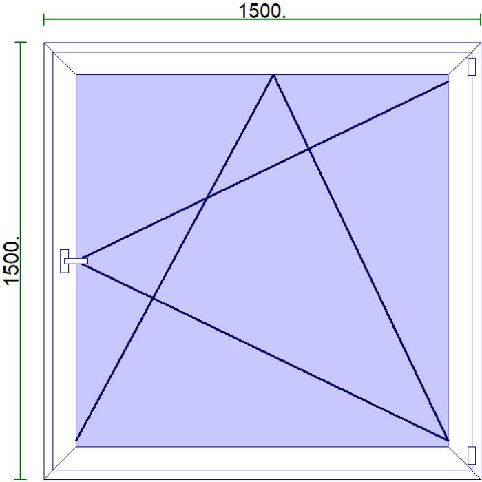 Egyszárnyú műanyag ablak 150*150 - Image 1