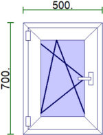 Egyszárnyú műanyag ablak 50*70
