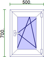 Egyszárnyú műanyag ablak 50*70