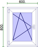Egyszárnyú műanyag ablak 60*80