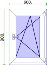 Egyszárnyú műanyag ablak 60*90