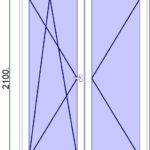 Kétszárnyú erkélyajtó 150*210